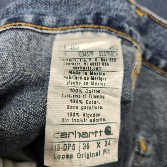 Carhartt Medium Carpenter Style Denim Jeans - Picture 7 of 7